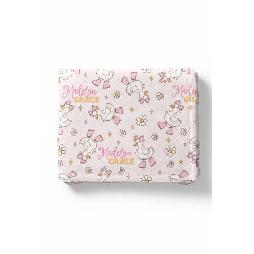 Silly Goose Personalized Kids Blanket in Pink | Caden Lane