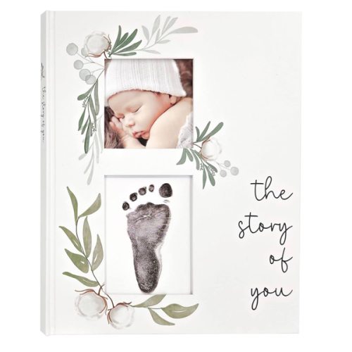 Baby Book Keepsake - Simple Baby Milestone Book for Boy or Girl - Baby Journal & Pregnancy Memory Book - Monthly Milestone Record Baby Books for Baby Shower - Modern Gender Neutral Style Gift for Moms