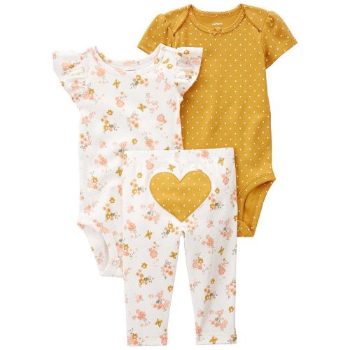 Baby Girl Carter's Heart Bodysuits & Pants Set