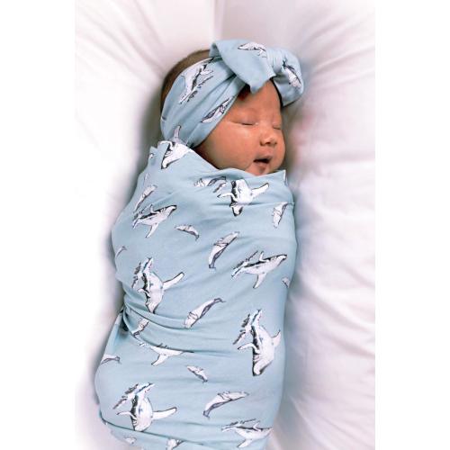 Humpback Whale Baby Swaddle Set