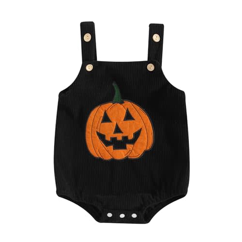 Lucikamy Baby Boy Girl Halloween Clothes Newborn Pumpkin Romper Overalls Corduroy Bodysuit Infant Fall Winter Outfits