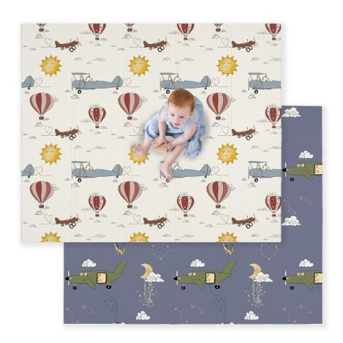 JumpOff Jo - Waterproof Foam Padded Play Mat for Infants, Babies, Toddlers, Play Pens & Tummy Time, Foldable Activity Mat - Take Flight