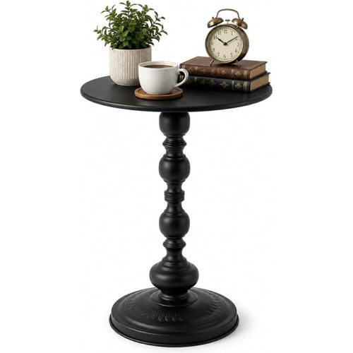 WRINGKIT Metal Round Side Table, Small Drink End Table, 21" H x 13.7" W