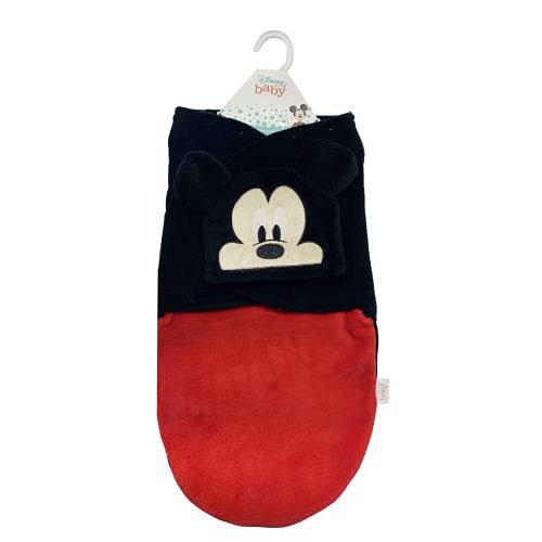 Disney Cudlie Baby Boy Mickey Mouse Swaddle with Mickey Mouse Face Cap
