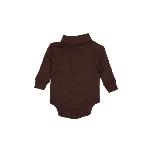 Cotton Neutral Solid Turtleneck Bodysuit