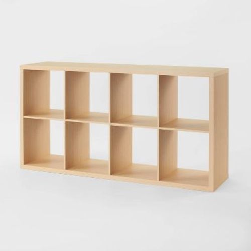13'' 8 Cube Organizer Natural - Brightroom™: Multicolor MDF Bookshelf, 13" Storage System, 4 Shelves, 240 lb Capacity