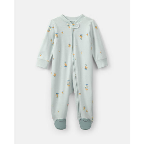 Baby 2-Way Zip Frog & Duck Cotton Sleep & Play Pajamas - Green | Carter's