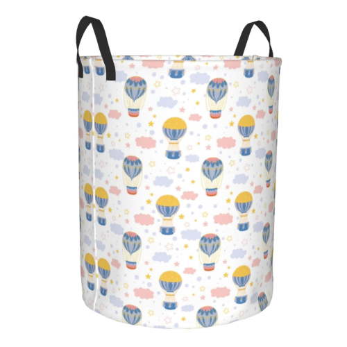 Cauagu Hot Air Balloon for Laundry Basket,Collapsible Organizer Basket for Storage Bin Toy Bins Gift Baskets Bedroom Clothes Children Nursery Hamper -Medium