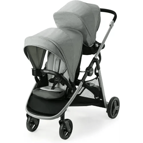 Graco Ready2Grow LX 2.0 Double Stroller Features Bench Seat and Standing Platform Options, Clark