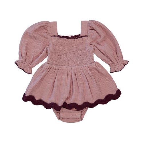 Light Purple Baby Shirred Romper Dress With Ric Rac | Best&Less™ Online