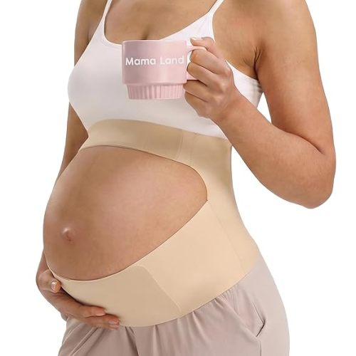 Mama Land One Piece Pregnancy Belly Band for Women, Maternity Support Belt, Trimester Must Haves Essentials, Pregnant Bands for Back, Abodomen, Waist, Pelvic Pain Relief (Beige, XL)