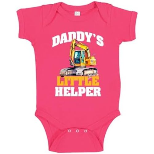 Daddy's Little Helper Excavator Baby One Piece Or Toddler T-Shirt Construction Baby Gift