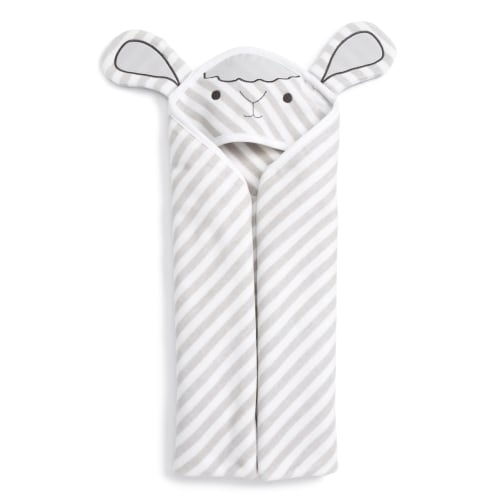Hooded Animal Towel - Grey, Micro Sheep