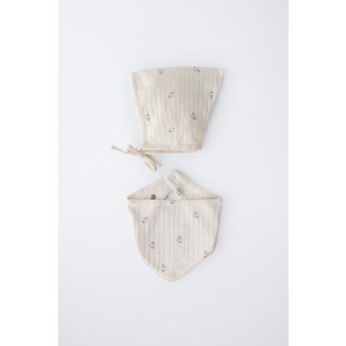 GOOSE PRINT BONNET AND BANDANA SET - Light beige | ZARA United States