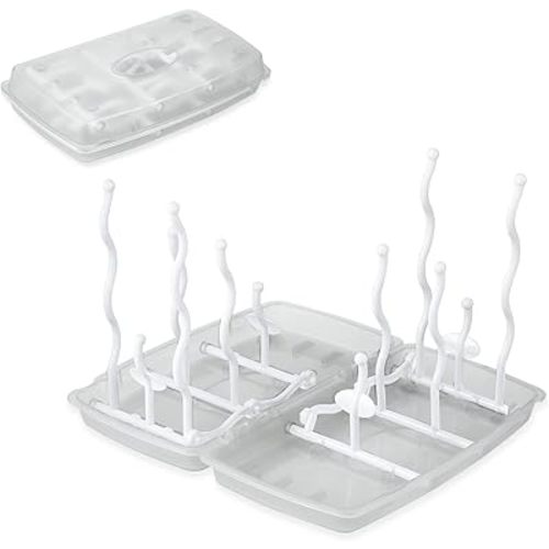 PandaEar Travel Bottle Drying Rack Space Saving| Portable Baby Bottle Dry Rack| Upright Vertical Collapsible Water Bottle Drying Rack| Dryer Rack for Baby Bottles Accessories
