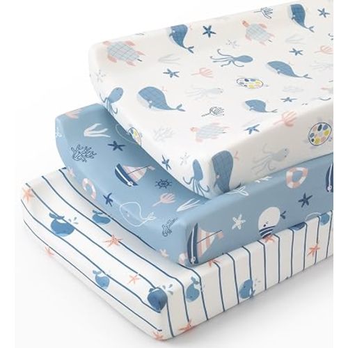 Diaper Changing Pad Cover Boy 32"x16" 3-Pack for Changing Table Pad