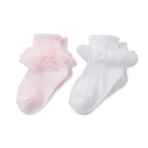 Piper & Jax Tutu Baby Girls 2 Pair Crew Socks, Color: Pink White - JCPenney