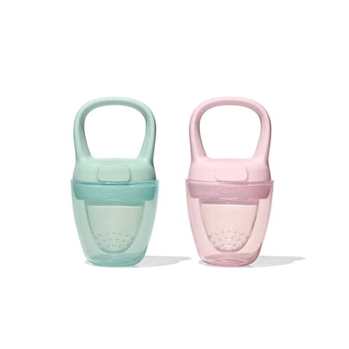 OXO Tot Silicone Self-Feeder 2 Pack - Opal and Blossom