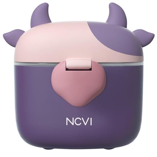 NCVI Baby Formula Dispenser On The Go, Formula Container To Go, Formula Holder for Travel, Outdoor Picnic with Baby Infant, Portable Container for Milk Powder, Snacks, Candy, Fruits (Purple)