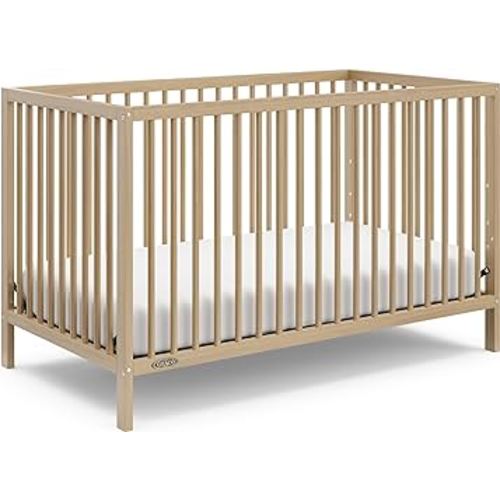 Graco Teddi 5-in-1 Convertible Crib (Driftwood) – GREENGUARD Gold Certified, Converts to Daybed, Toddler & Twin Bed with Headboard and Footboard, Adjustable Mattress Height