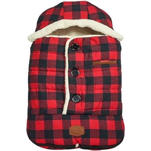 JJ Cole Bundle Me Winter Baby Bunting Bag and Car Seat Cover? Urban ? Buffalo Plaid? Weather Resistant Baby Carrier Cover ? Winter Baby Essentials