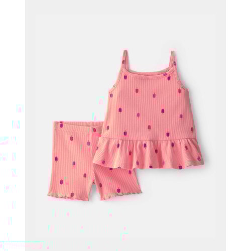 Baby Girl 2-Piece Popsicle Top & Short Set - Pink | Carter's