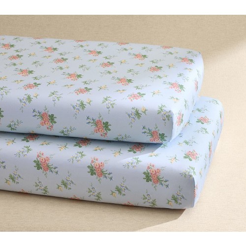 Hill House Home Floral Organic Cotton Crib Fitted Sheet