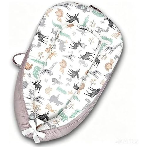Nest Pillow with Cotton Cover, Cartoon Lounger Pillow Portable Lightweight Lounger Floor Seat for Home Travel(Animal)