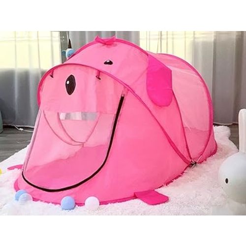 Kids Play Tents – Collapsible Tent for Boys Girls Gift - Large Foldable Playhouse Indoor/Outdoor Fun - Pop up Tent Toys for Age 1 and up Child Birthdays Presents (Pink Dog)
