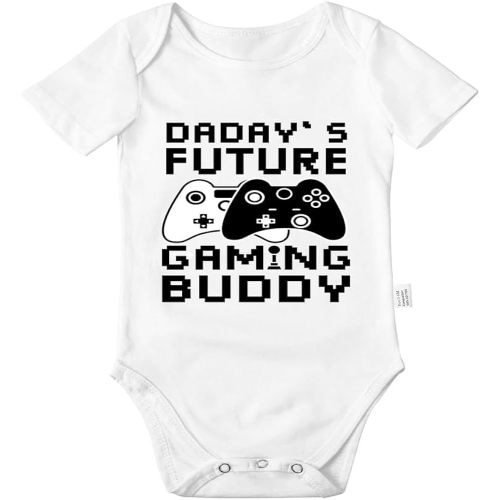 Daday's Future Gaming Buddy Bodysuits, Funny Baby Clothes, Cute Boys Girls Infant Cotton Romper Outfits 0-24 Months