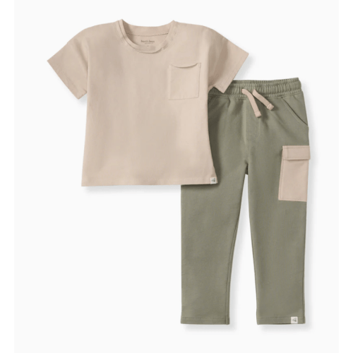Drop Shoulder Organic Boy Tee & Pants Set - Soft Mocha – Burt's Bees Baby