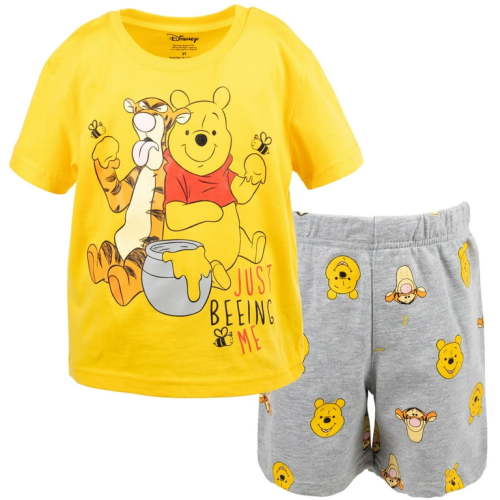 Disney Winnie the Pooh Tigger Infant Baby Boys Graphic T-Shirt French Terry Shorts Set Orange/Gray 12 Months