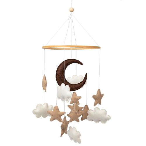Baby Mobile for Crib - Modern Boho Nursery Decor Neutral Colors for Baby Girl or Boy