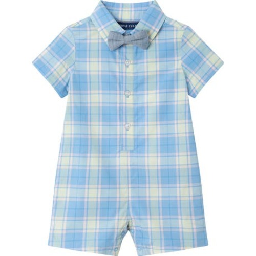 Cotton Romper & Bow Tie Set, 9-12M