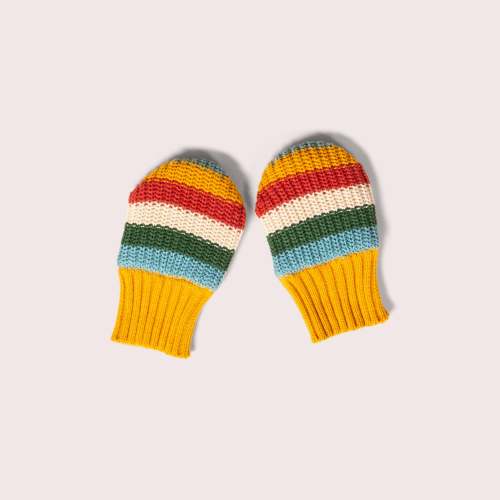 Rainbow Knitted Mittens