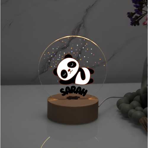Personalized Panda LED Night Light: Custom Nursery Decor