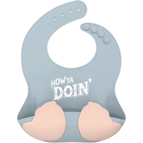 Teasin' Teethers Funny Italian Silicone Baby Bib with Pocket Food Catcher for Toddlers and Infants Funny Baby Bib Gift