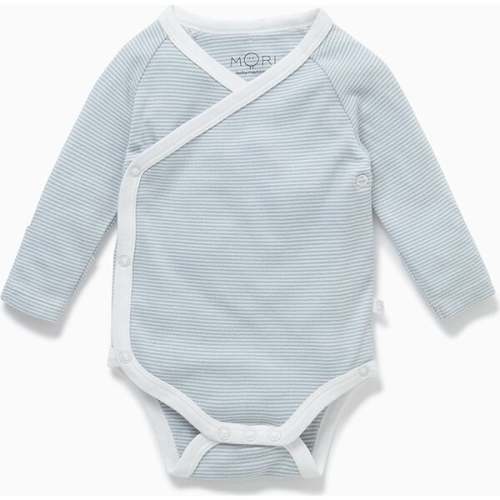 Long Sleeve Kimono, Blue Stripe - MORI | Maisonette