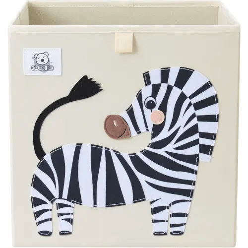 CLCROBD Foldable Animal Cube Storage Bins Fabric Toy Box/Chest/Organizer for Toddler/Kids Nursery, Playroom, 13 inch (Zebra)