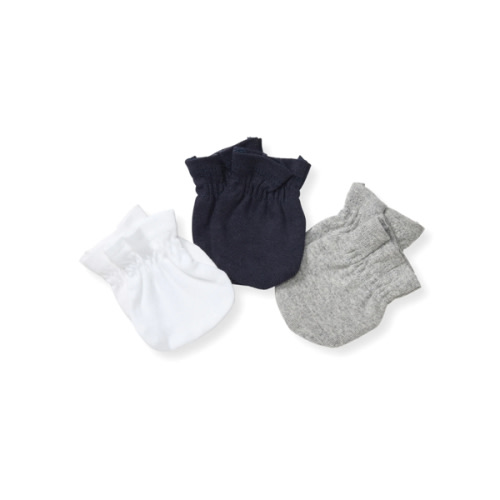 Organic Cotton Baby Mittens 3 Pack - Midnight