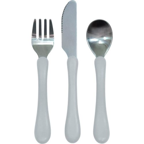 green sprouts Learning Cutlery Set Helps Toddler Develop Independent Eating Skills Designed for Small Hands, Contoured Handles for Easy gripping, Safety Edge on Knife, Dishwasher Safe