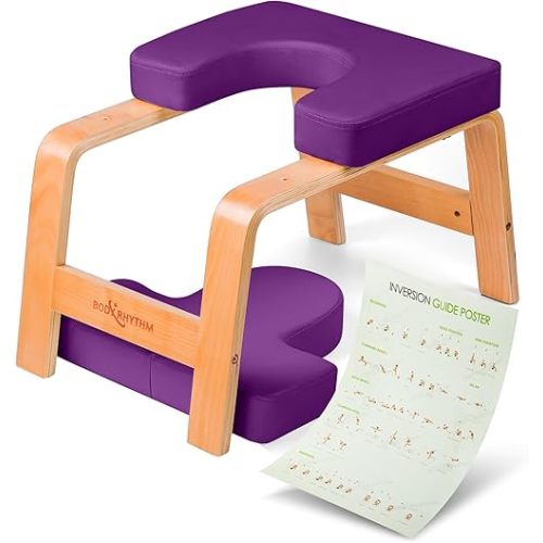 BODY RHYTHM Yoga Headstand Bench, Yoga Inversion Chair, Headstand Trainer for Relieve Stress, Improve Sleep & Digestion and Strength Training, Ideal for Home Workout, Fitness and Gym