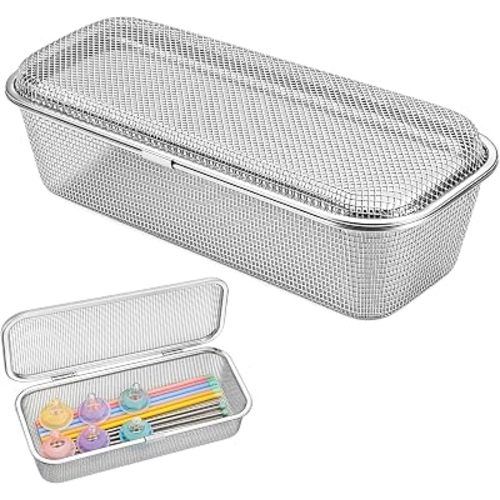 304 Stainless Steel Reinforced 12-Mesh Dishwasher Basket for Bottle Parts