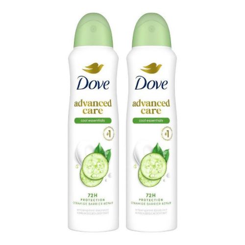 Dove Beauty Advanced Care Cool Essential Dry Spray Antiperspirant & Deodorant Twin Pack - 3.8oz/2ct: Paraben-Free, Recommended For Normal Skin