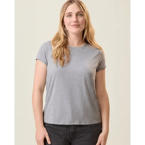 Modal Crew Neck Nursing Shirt, grey, medium