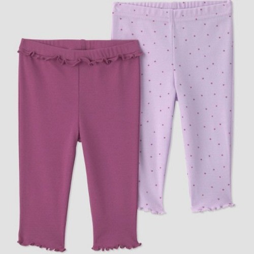 Carter's Just One You® Baby Girls' Pull-On Pants 2pk - Plum Purple Newborn