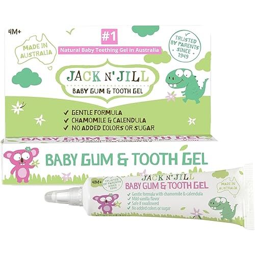 Jack N' Jill Baby Gum & Tooth Oral Gel for Teething Babies - Gentle Teething Essentials with Natural Chamomile & Calendula, No Added Sugars, Suitable for 4 Months & Upp - 0.5 oz (15g)
