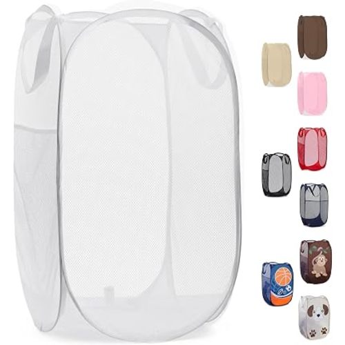 Handy Laundry Pop Up Laundry Hamper 71L Sturdy Collapsible Mesh (White)