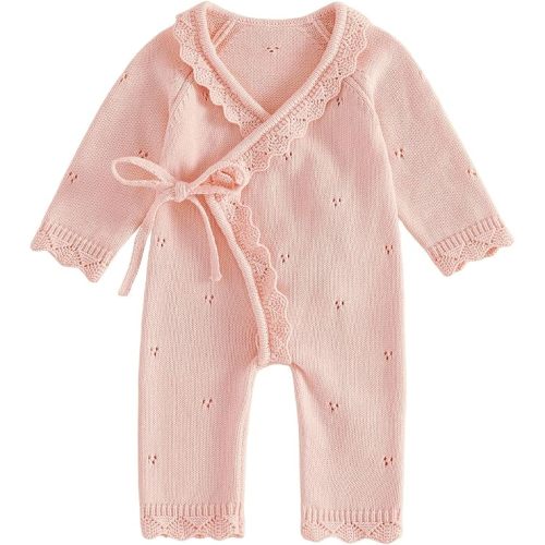 Newborn Girl Outfit Baby Sweater Knit Romper Jumpsuit