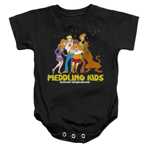 Scooby Doo! Meddling Kids Unisex Infant Snap Suit for Baby (6 Months) Black